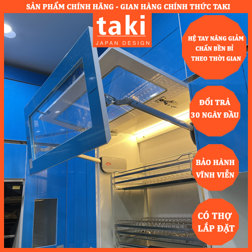 Tay Đẩy Cánh Tủ, Tay Nâng Cánh Đôi TAKI, Tay Nâng Cánh Tủ, Tay Nâng Blum - Có Thợ Lắp