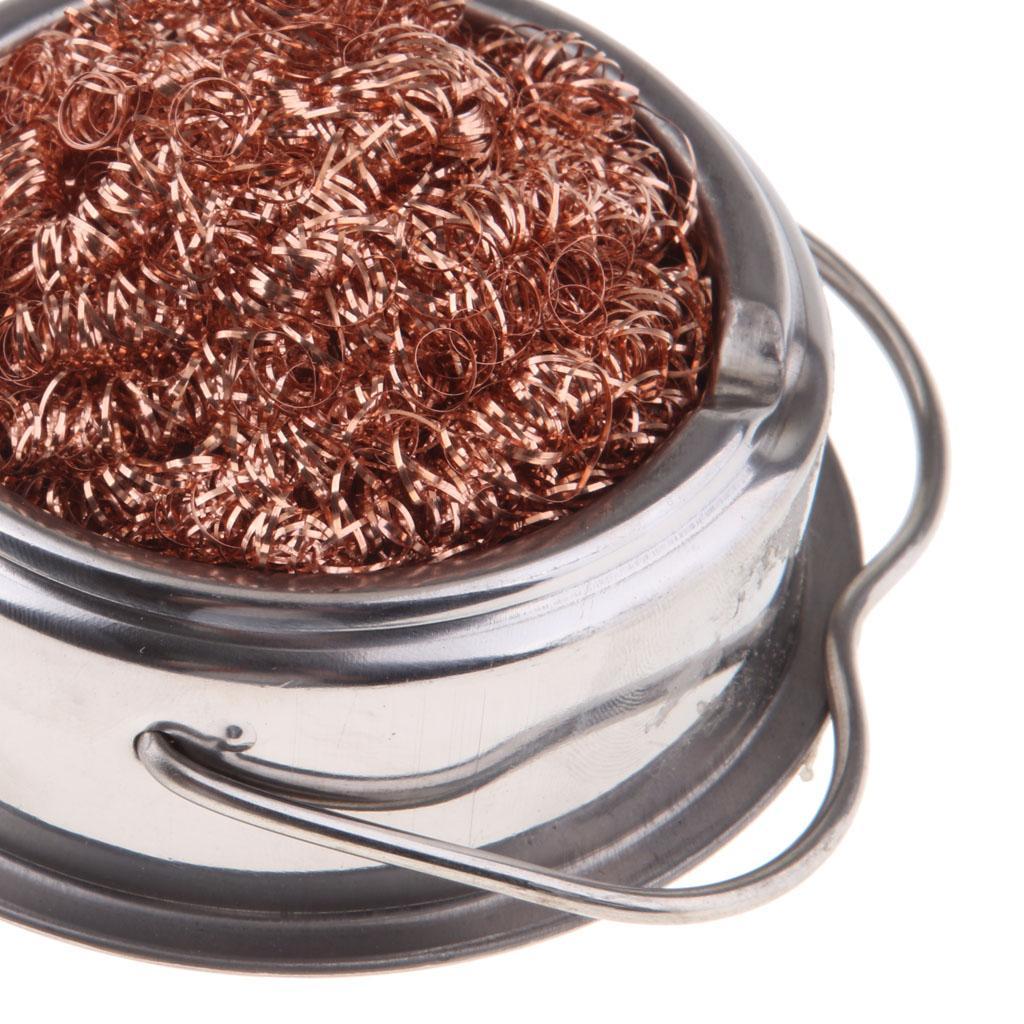 Welding Soldering Solder Iron Tip Cleaner Steel Wire with Stand Silver