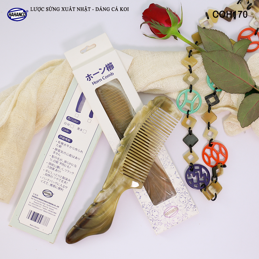 Lược sừng xuất Nhật COH170 - Lược đuôi cá Koi đẹp mềm mại ️- Chăm sóc tóc