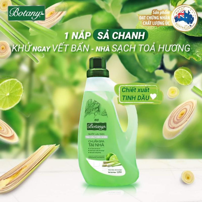 Lau sàn tinh dầu hương chanh sả đuổi côn trùng Botany