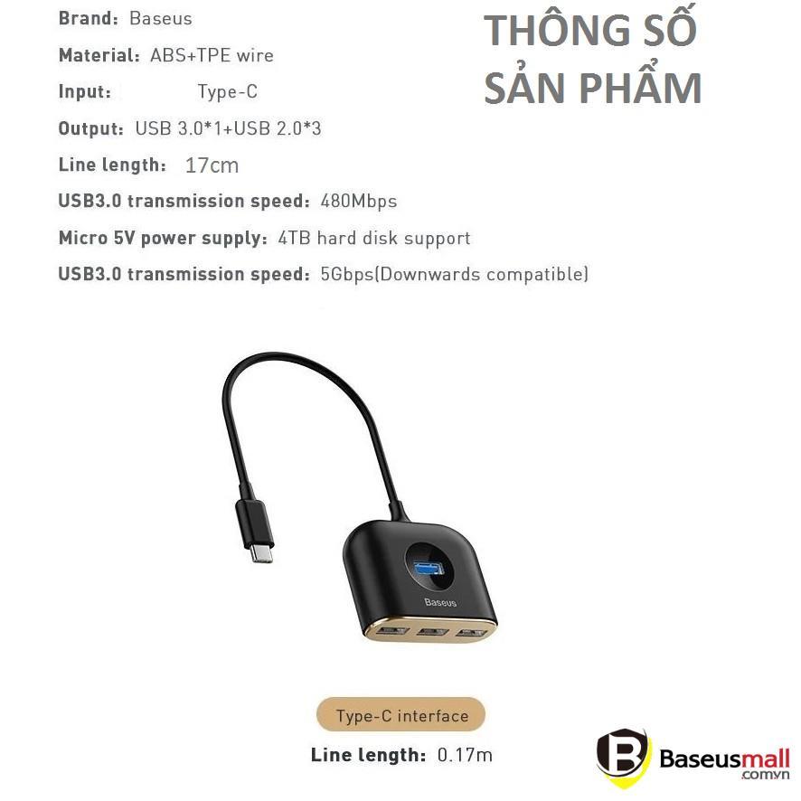 Bộ HUB chia cổng USB Baseus Square Round 4 in 1 - Hàng chính hãng