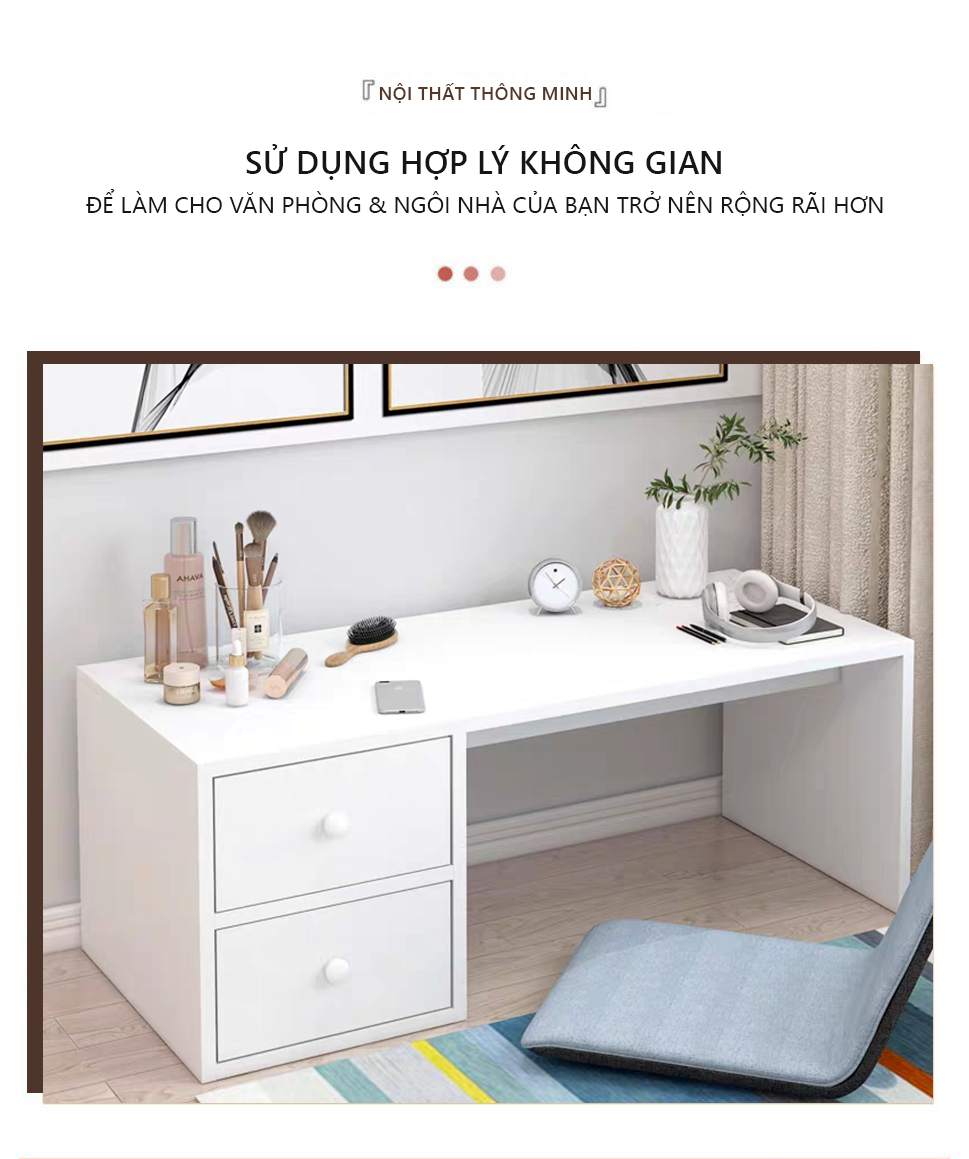 Bàn làm việc ngồi bệt đa năng có ngăn kéo để đồ thông minh thương hiệu IGA - GP259