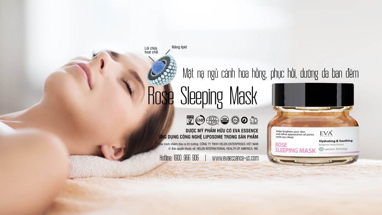 MẶT NẠ NGỦ HOA HỒNG, DƯỠNG DA BAN ĐÊM EVA ESSENCE