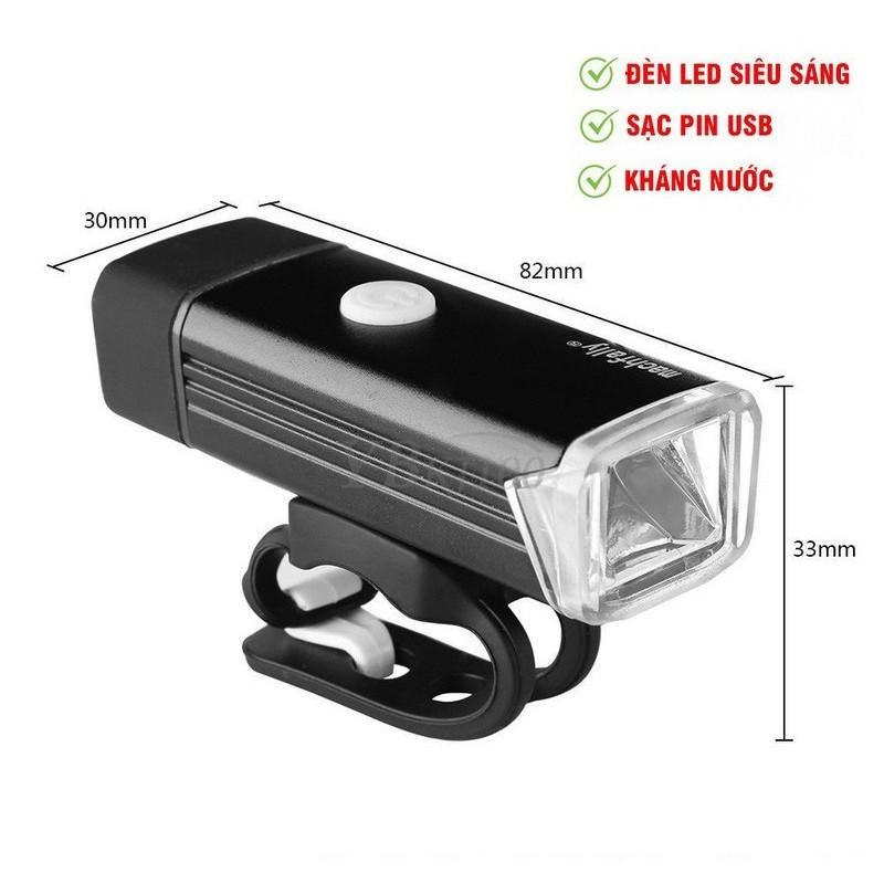 Đèn led gắn xe đạp Machfally siêu sáng, sạc usb, chống nước