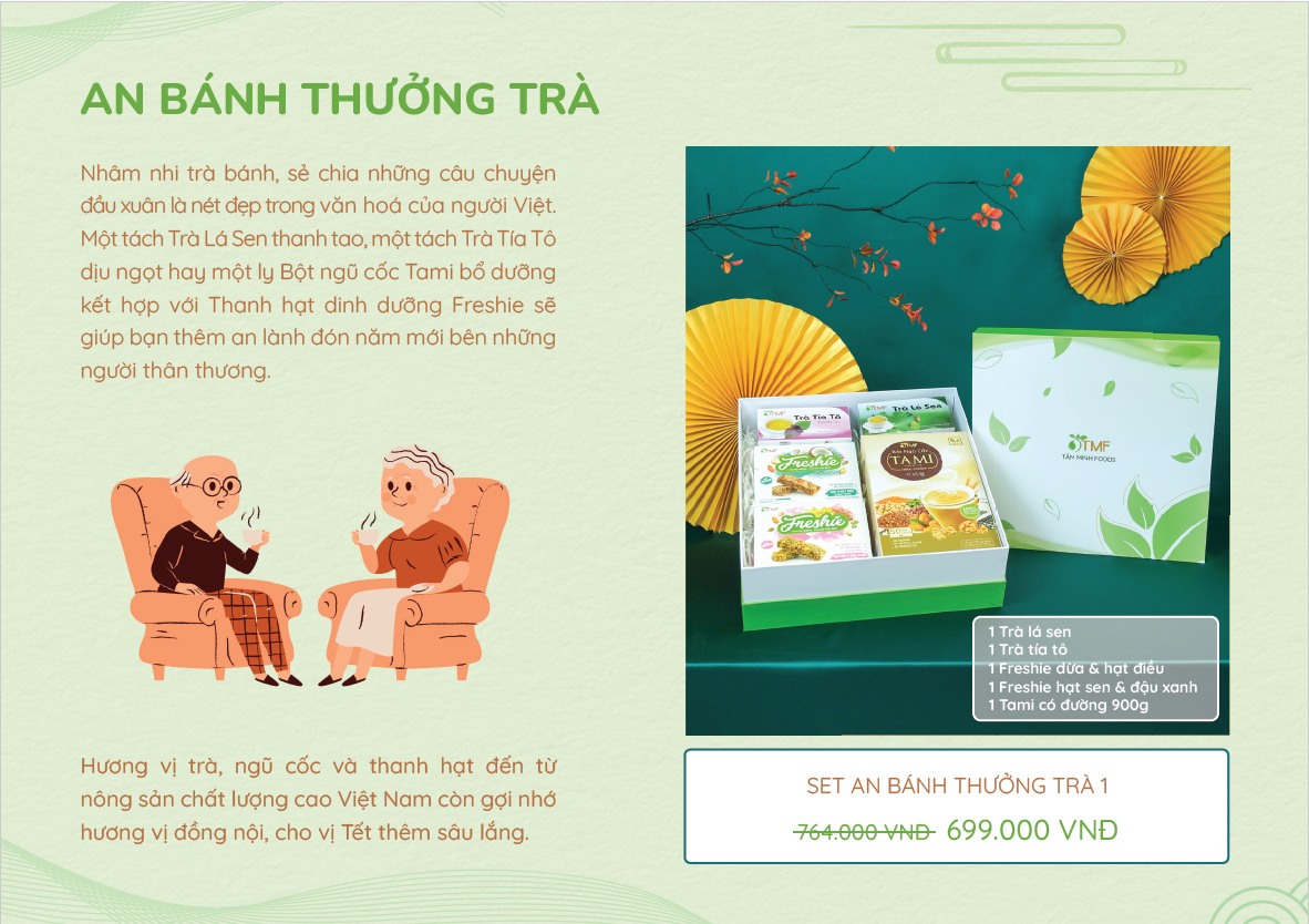 HỘP QUÀ TẾT HEALTHY TÂM MINH FOODS KÈM THIỆP, TÚI