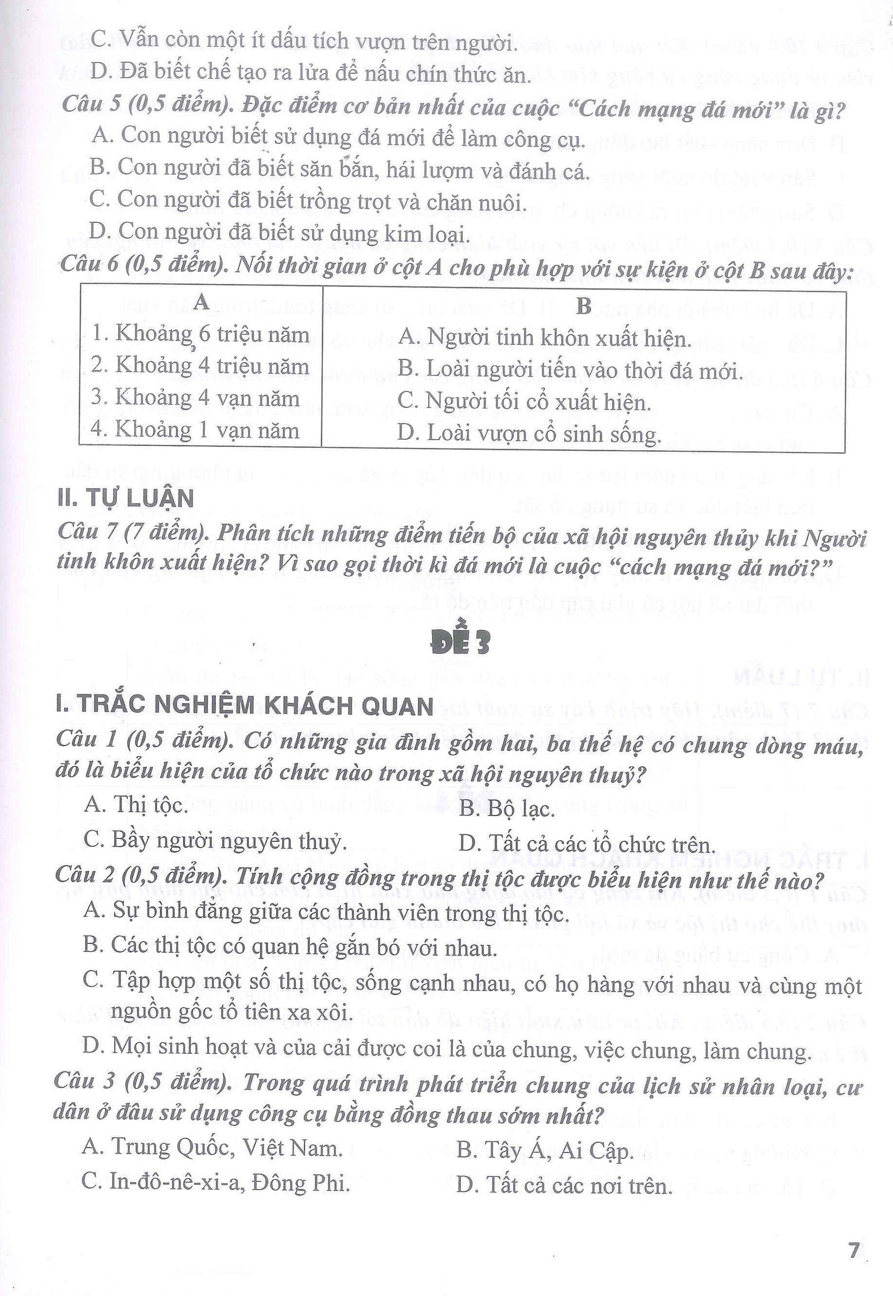 Bộ Đề Kiểm Tra Trắc Nghiệm Và Tự Luận Lịch Sử 10 (Tái Bản)