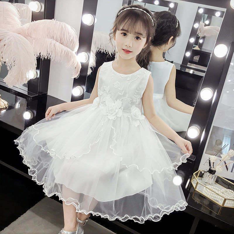 DONGSHOP Váy mùa hè cho bé gái 2023 Váy công chúa siêu xinh xắn Váy lụa phương Tây Váy trẻ em