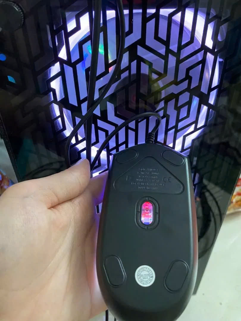 Chuột led cho máy tính Chuột có dây giá Tốt, đèn RGB 1600 DPI Đen, hoạ tiết bắt mắt Dây Dài 1m4 Thiết Kế Ôm Tay Thuận Cả 2 Tay Văn Phòng USB Cho Máy Tính Laptop Tivi - Hàng Nhập Khẩu