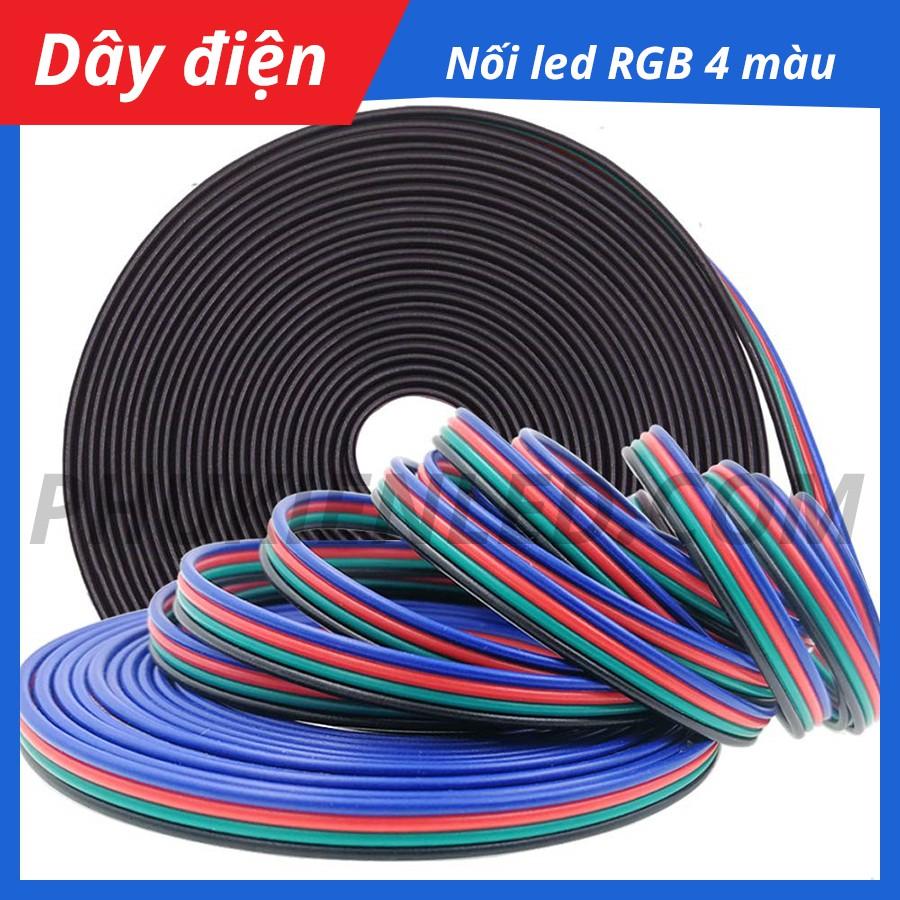 1 mét dây điện nối led RGB 4 Pin 4 sợi dây, dây điện 4 màu đen, xanh lá, đỏ, xanh dương