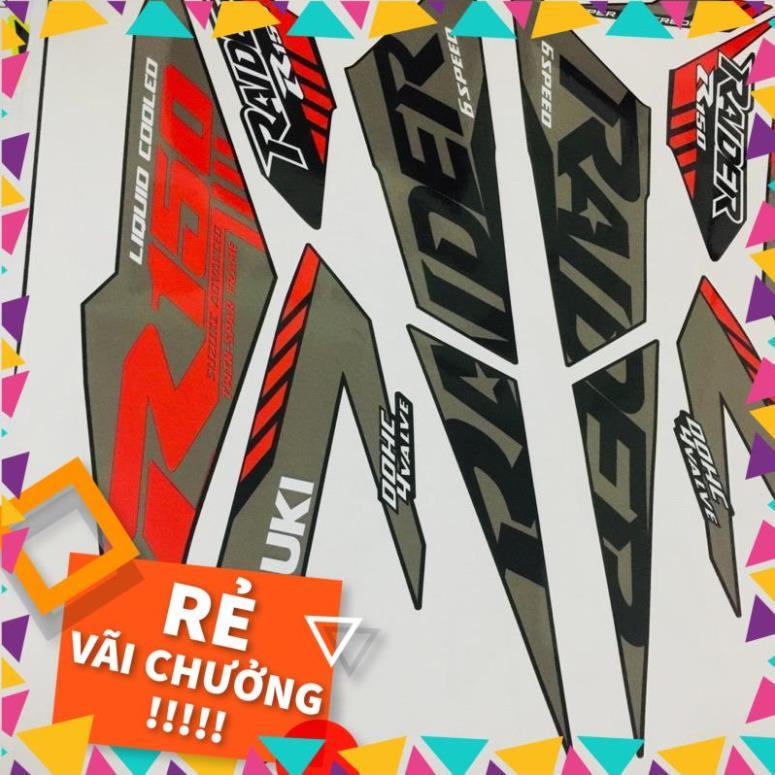 Tem rời Raider mẫu zin 2021 đỏ xám đen - in siêu nét
