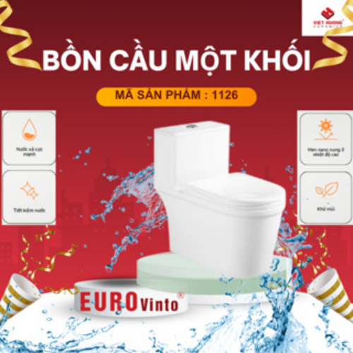 BỒN CẦU MỘT KHỐI EUROVINTO CAO CẤP MÃ BM1126