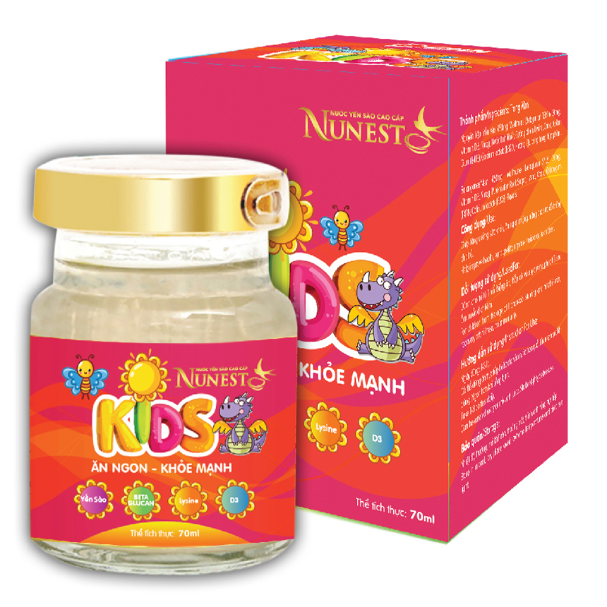 Thùng 10 lốc nước yến cho bé Nunest Kid (10 lốc x 6 lọ x 70ml)