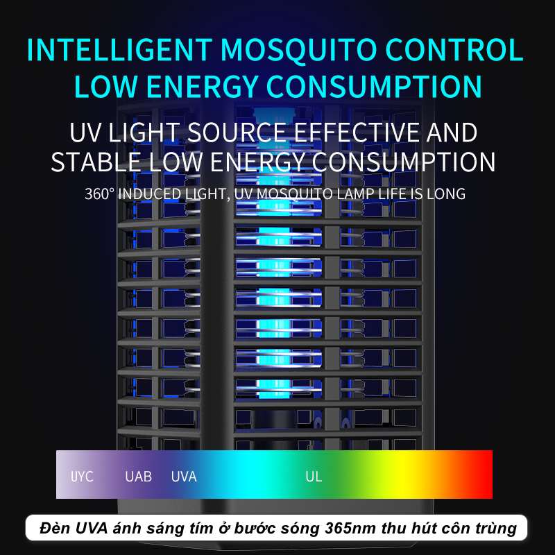 Đèn Bắt Muỗi Và Diệt Côn Trùng Sử Công Nghệ Ánh Sáng Tím UVA Tiêu Diệt Muỗi Hiệu Quả - Home Decor Furniture