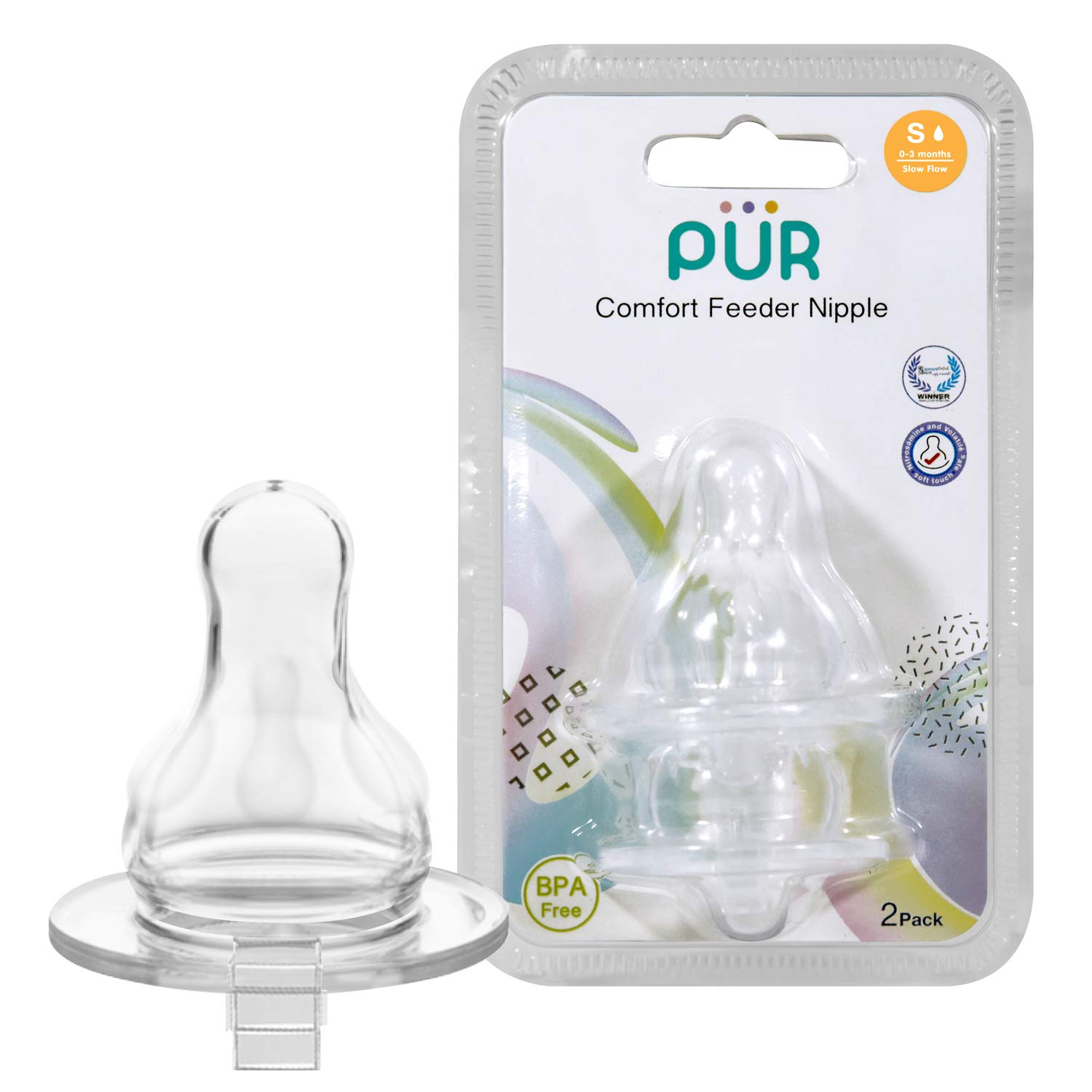 Núm ty cổ thường Pur Comfort Feeder nhiều size S, M, L (2 chiếc)