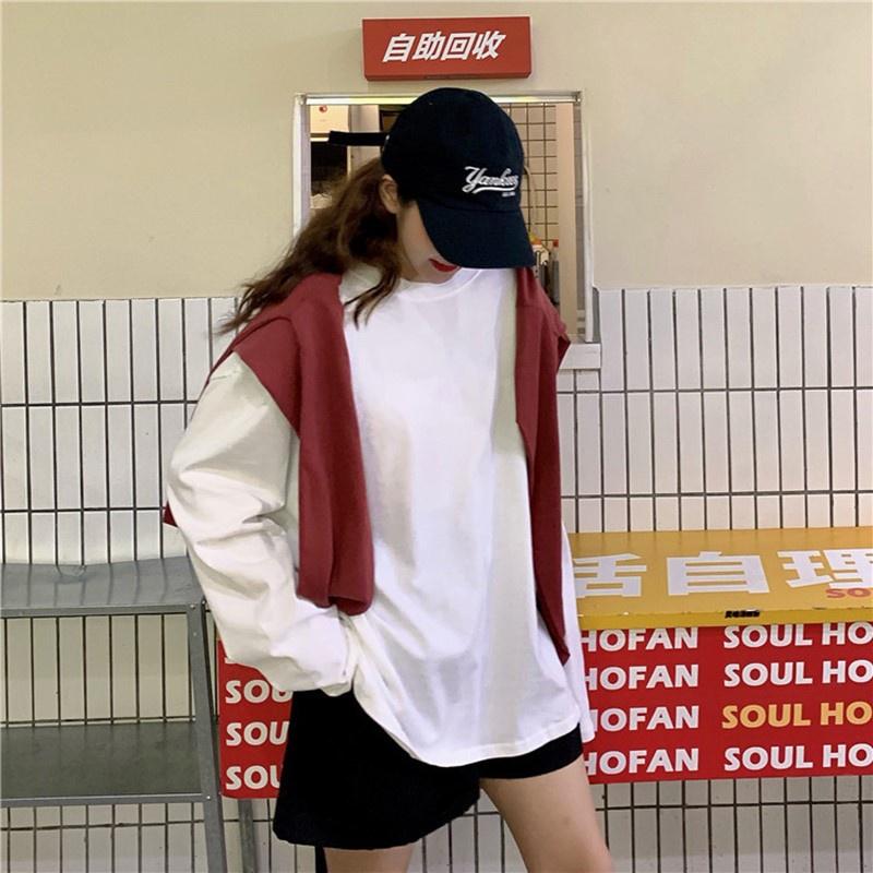 Áo thun tay dài sweater nam nữ TRƠN unisex form rộng teen cổ tròn cotton giá rẻ basic đen trắng freesize ulzzang