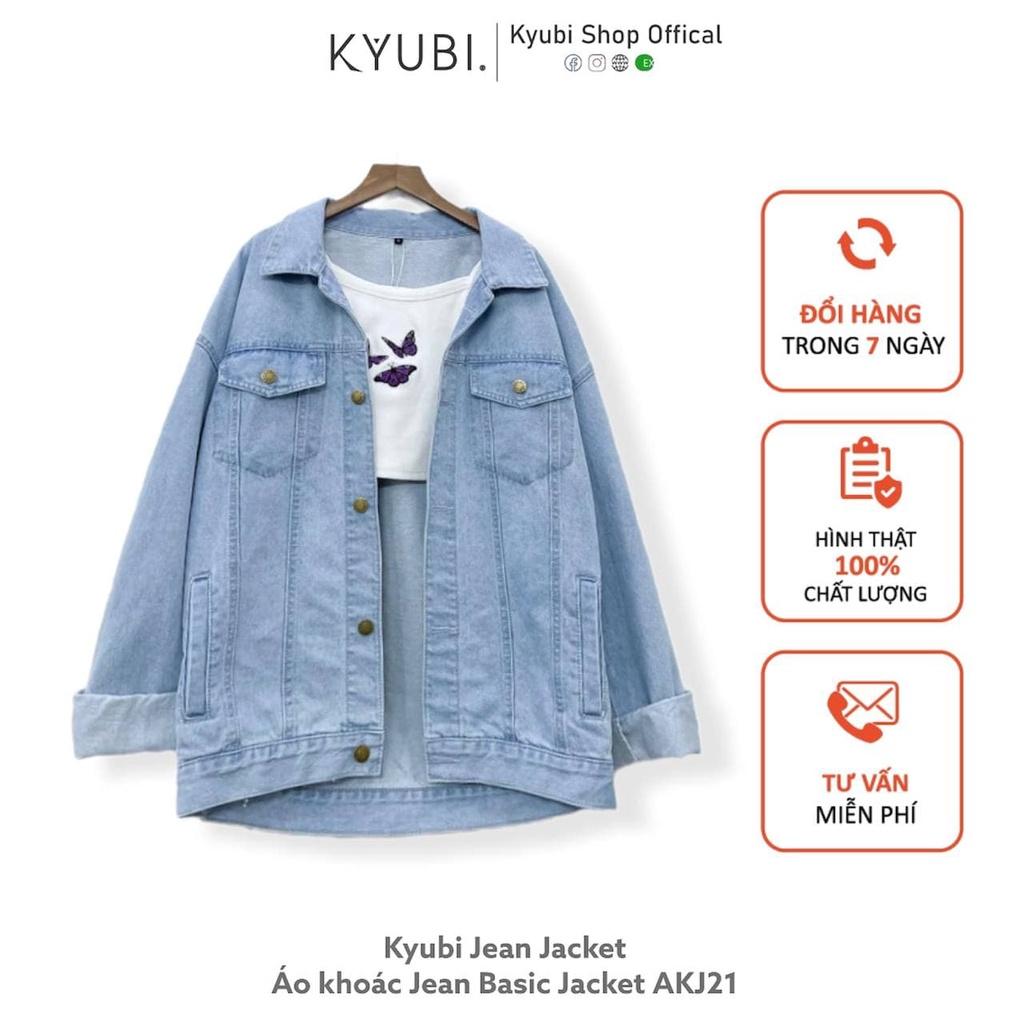 Áo khoác jean nữ ulzzang form rộng có túi trong tiện dụng - Kyubi Jean Jacket AKJ21