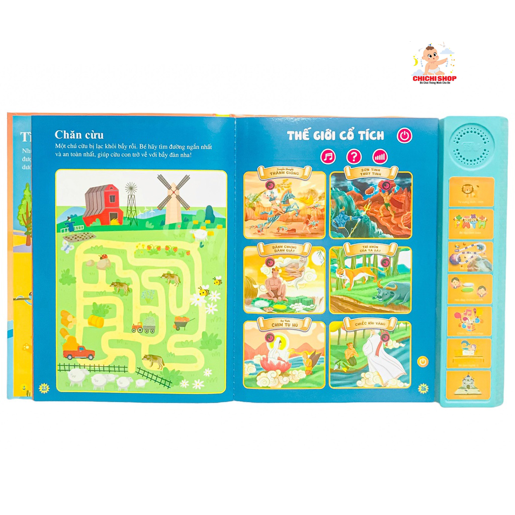 Bảng Nói Điện Tử Song Ngữ Anh - Việt 28 Trang Nhiều Chủ Đề Cho Bé Phát Triển Ngôn Ngữ