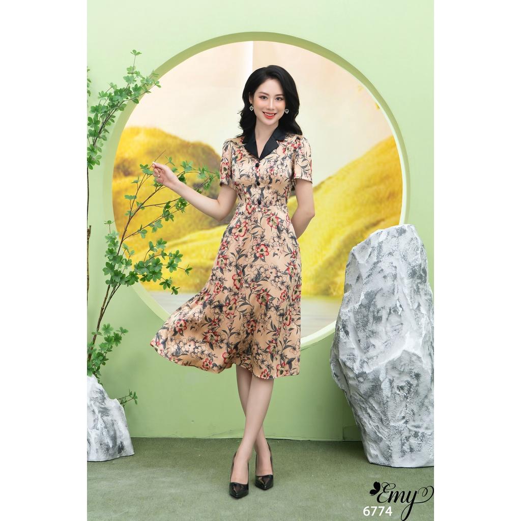 Đầm EMY EM6774 Xoè Cổ Danton