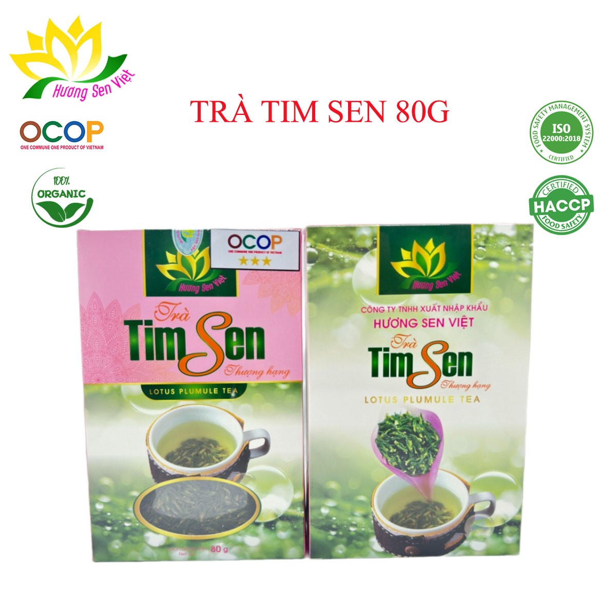 Trà Tim Sen Hộp 80G - Hương Sen Việt
