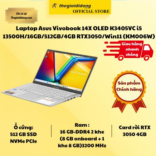 Laptop Asus Vivobook 14X OLED K3405VC i5 13500H/16GB/512GB/4GB RTX3050/Win11 (KM006W) - Hàng Chính Hãng