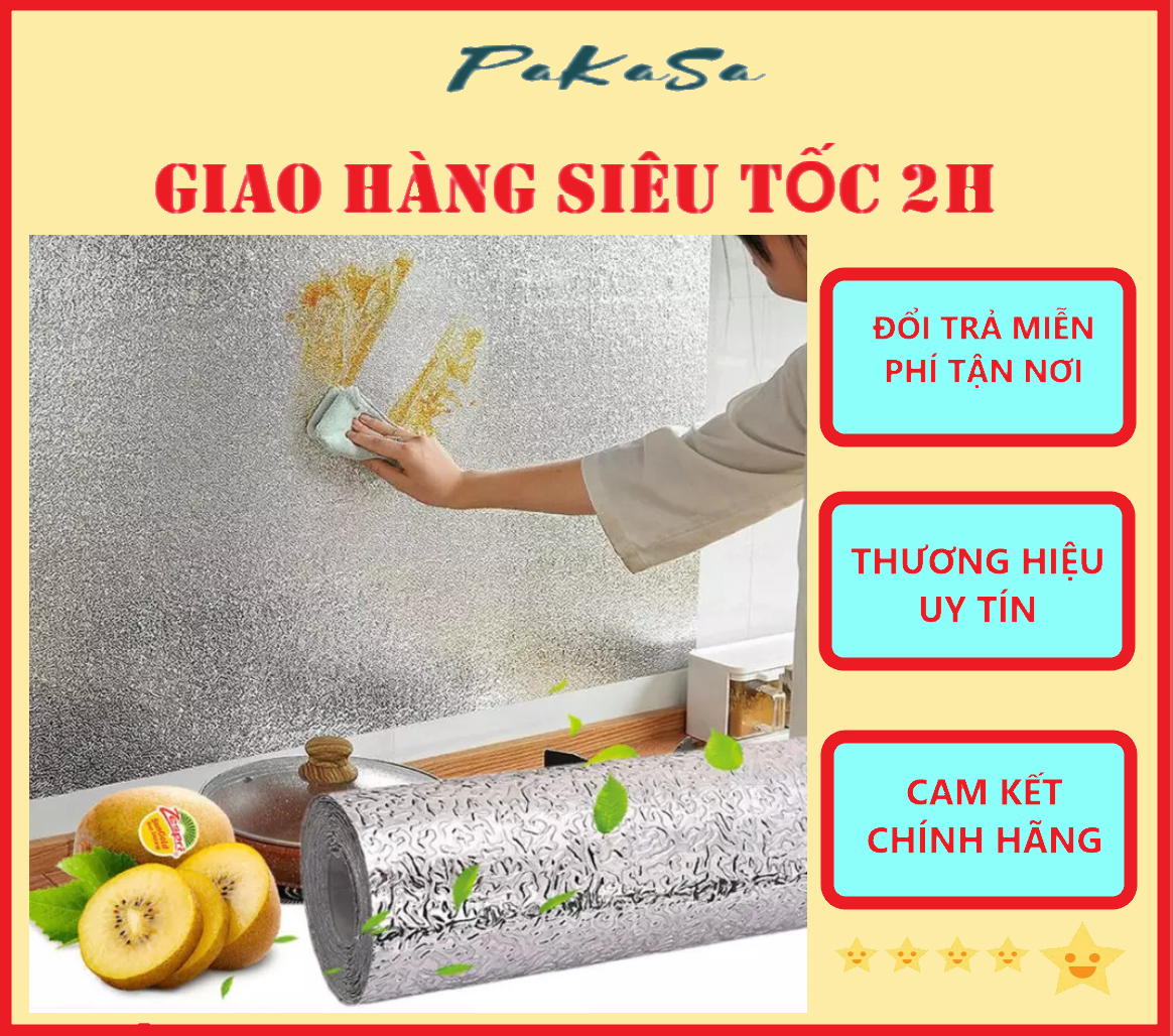 Cuộn Giấy Bạc Dán Tường Nhà Bếp Chống Thấm Dầu, Thấm Nước Tiện Dụng - Hàng Chính Hãng