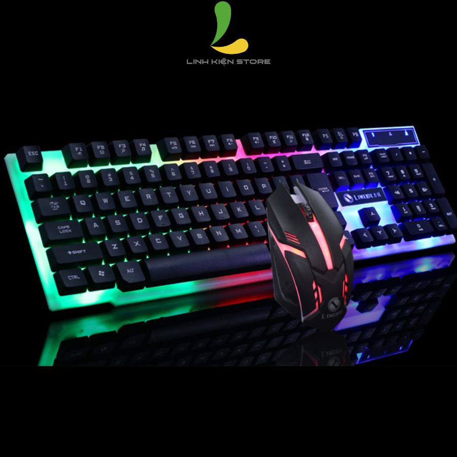 Combo bàn phím chuột  LIMEIDE GTX300 - Bộ bàn phím giả cơ và chuột gaming, đèn led cầu vồng siêu ấn tượng - Hàng nhập khẩu