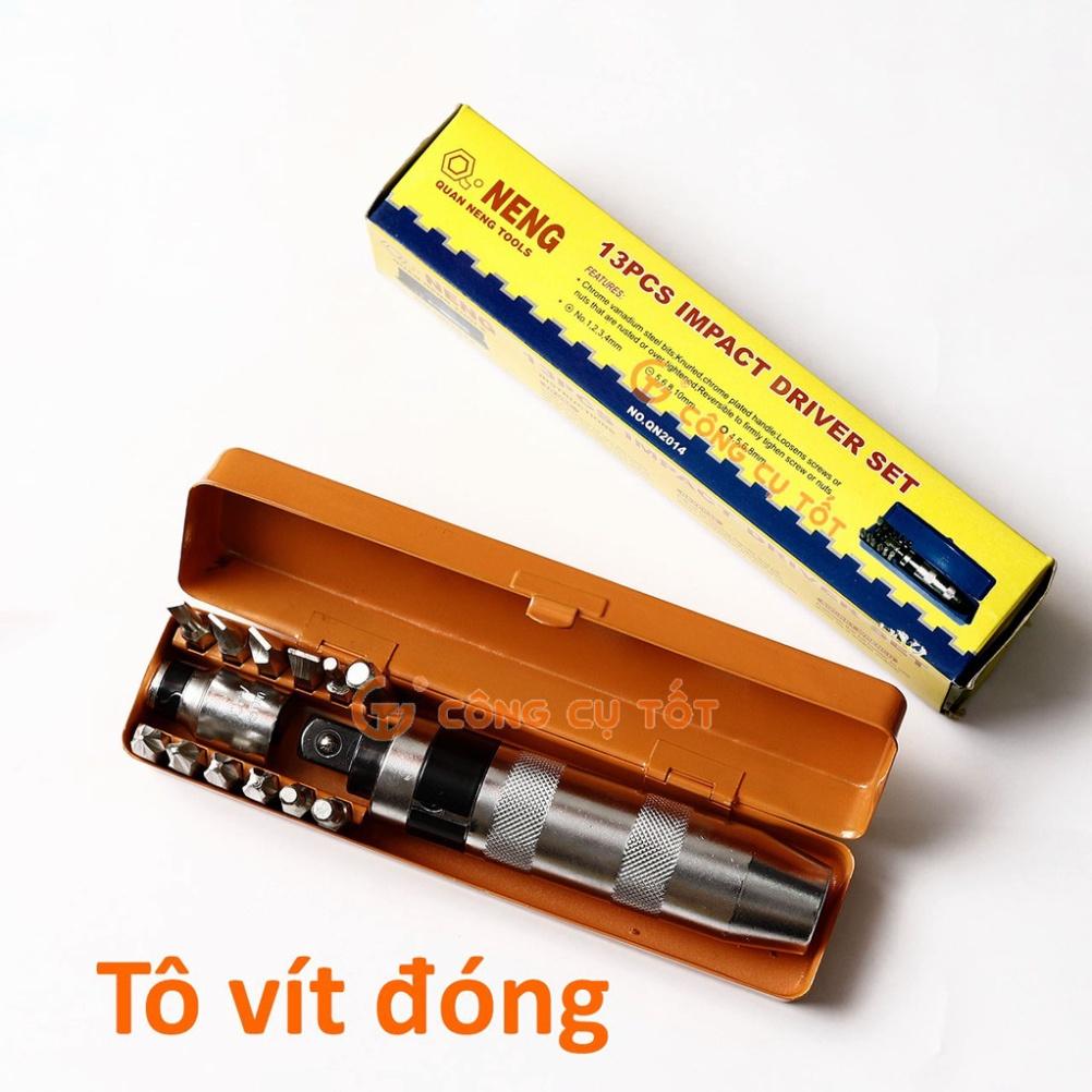 Bộ tô vít đóng tự động đảo chiều 13 chi tiết cán bạc