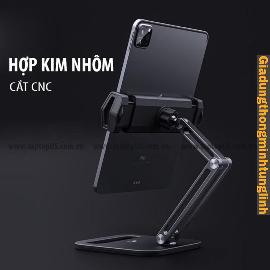 Giá Đỡ Kệ Ipad Máy Tính Bảng 3 Khớp Xoay 360 độ Gấp Gọn Đa Năng – Kệ Silicon đa điểm chống xước hợp kim nhôm cao cấp