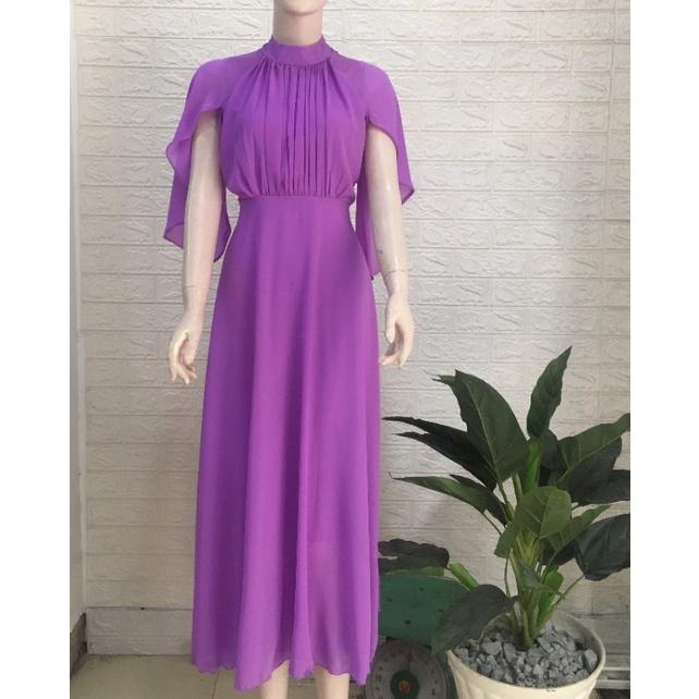 ĐẦM MAXI XẾP LI TAY CÁNH TIÊN