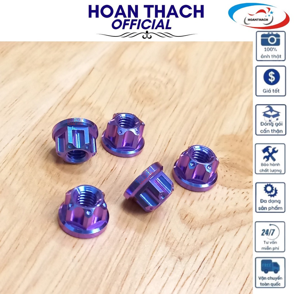 Ốc Tán Gr5 6L Titan Xanh Tím Dùng cho nhiều dòng xe  SP000023 ( giá 1 con)