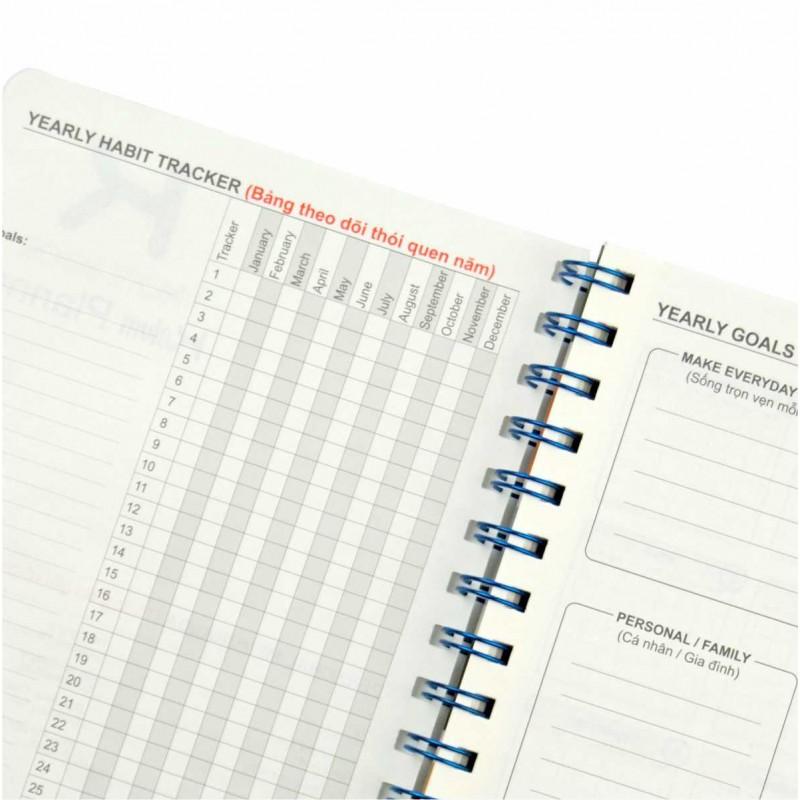 Sổ kế hoạch lò xo kép Planner KLONG A5 200 trang 72,4/76; MS: 945