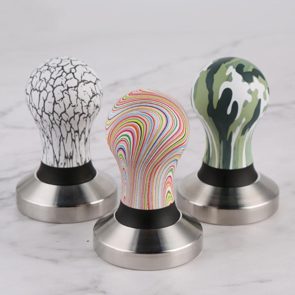 Stainless Steel Coffee Tamper Machine Espresso Press Flat Base 58mm Dia.