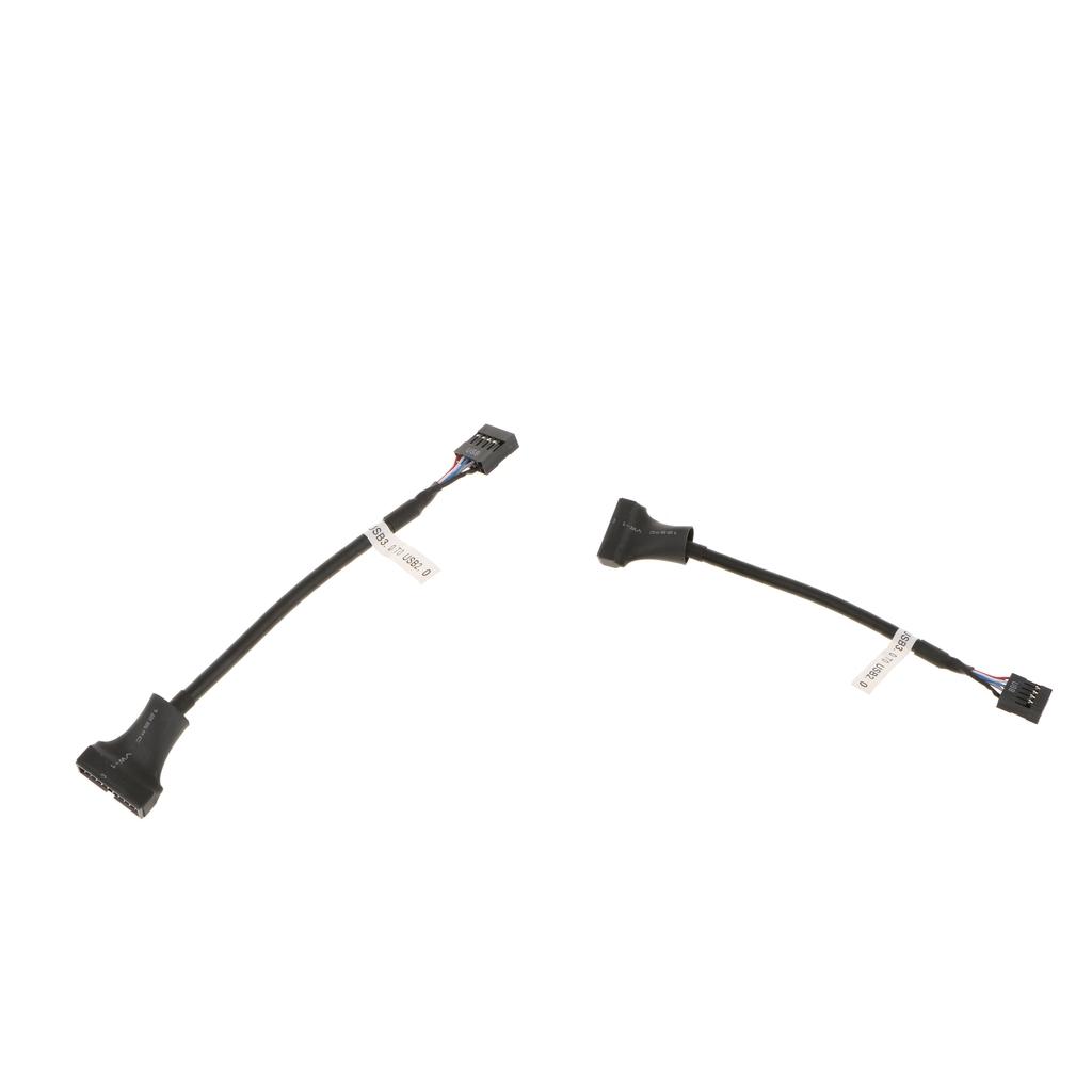 2x USB 3.0 20-Pin To USB 2.0 On The Motherboard 9Pin Adapter Cable Connector