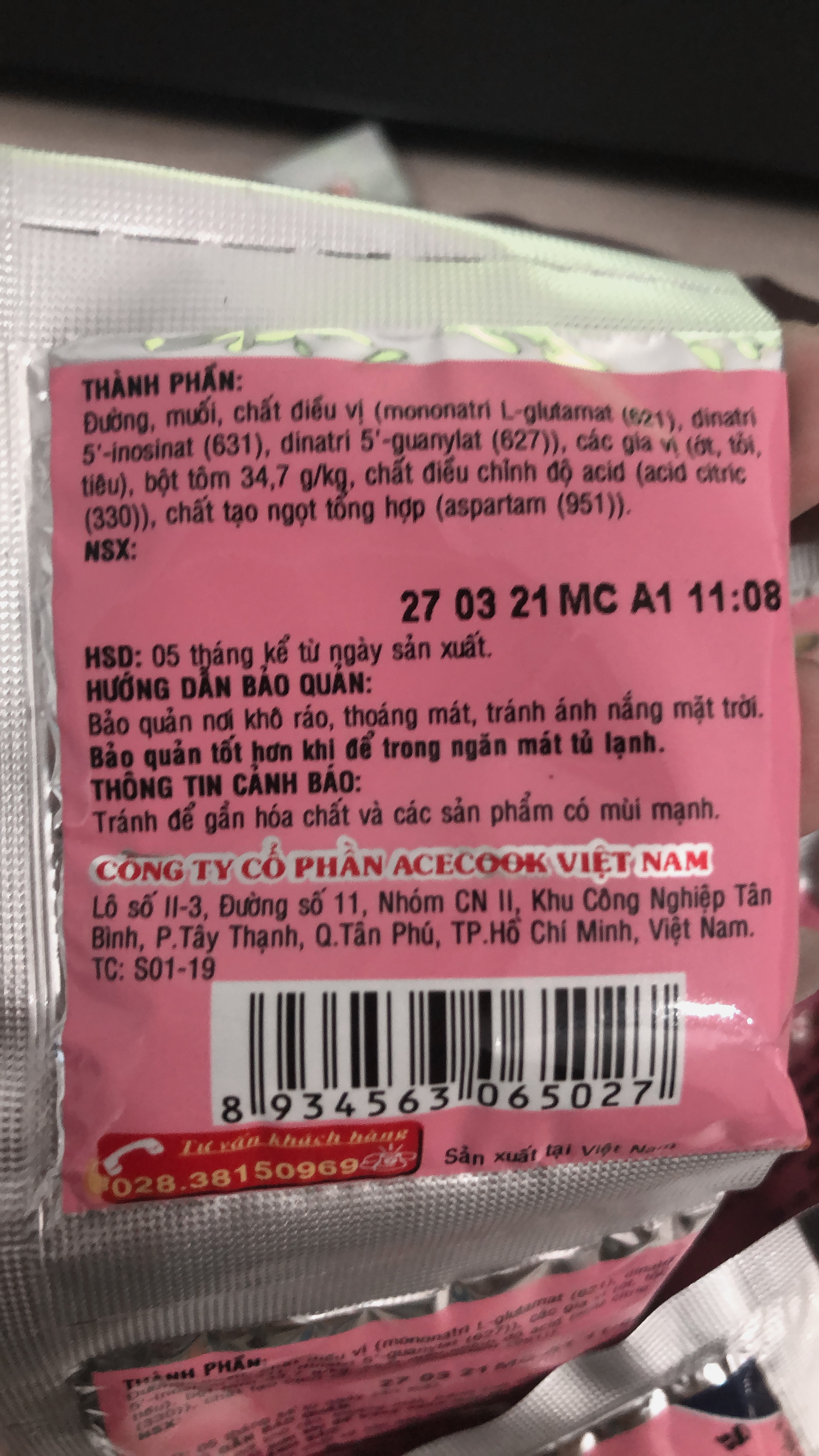 Muối chấm Hảo hảo tôm chua cay 50 gói x 10g