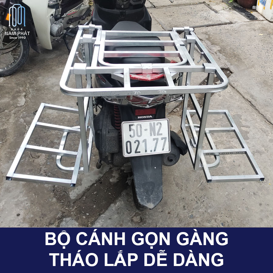 Baga Chở Hàng Cánh Hộp Mở Cốp đổ xăng Loại Dày Kèm Bộ Cánh Sử dụng nhiều loại xe Chuẩn Nam Phát