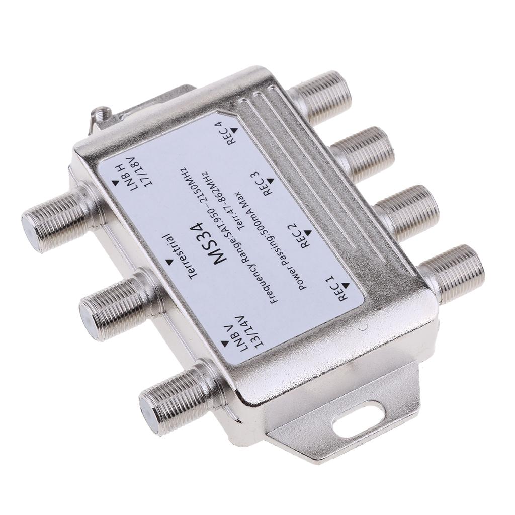Satellite Switch Max 4 Output Multi Video Path Multi Switch MS34 Silver