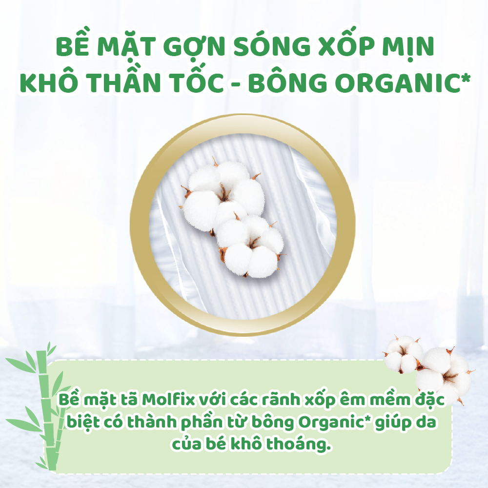 Tã/bỉm quần Molfix Thiên nhiên Jumbo XXXL - Gói 24+6 miếng