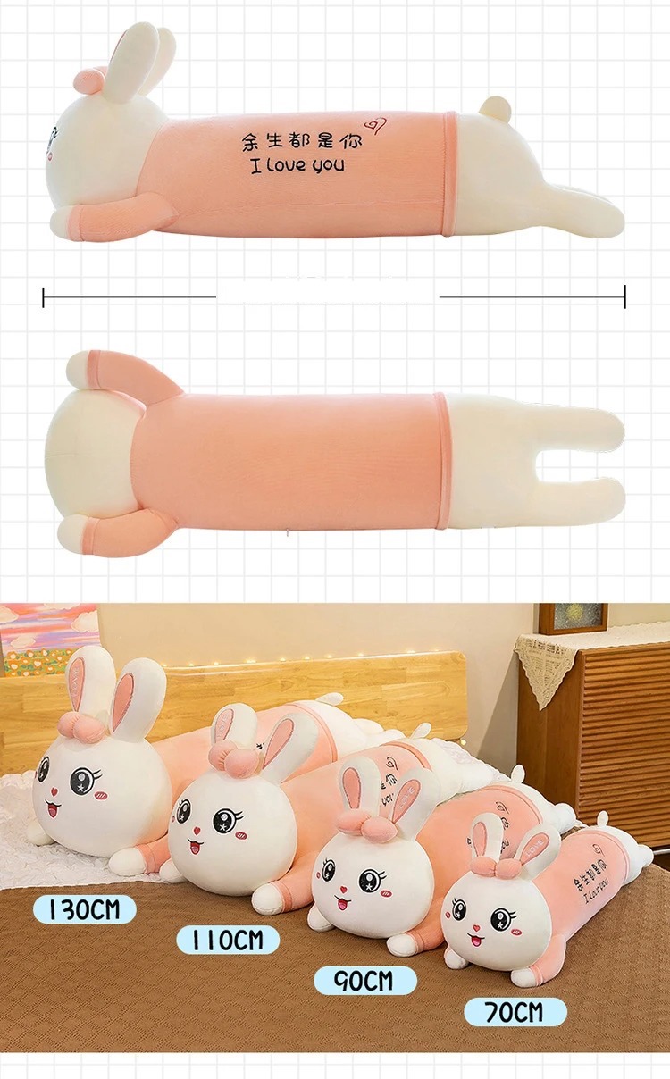 Thú nhồi bông thỏ mặc váy nằm dễ thương - Size từ 60cm đến1m - Quà tặng gấu bông thỏ mặc váy đáng yêu