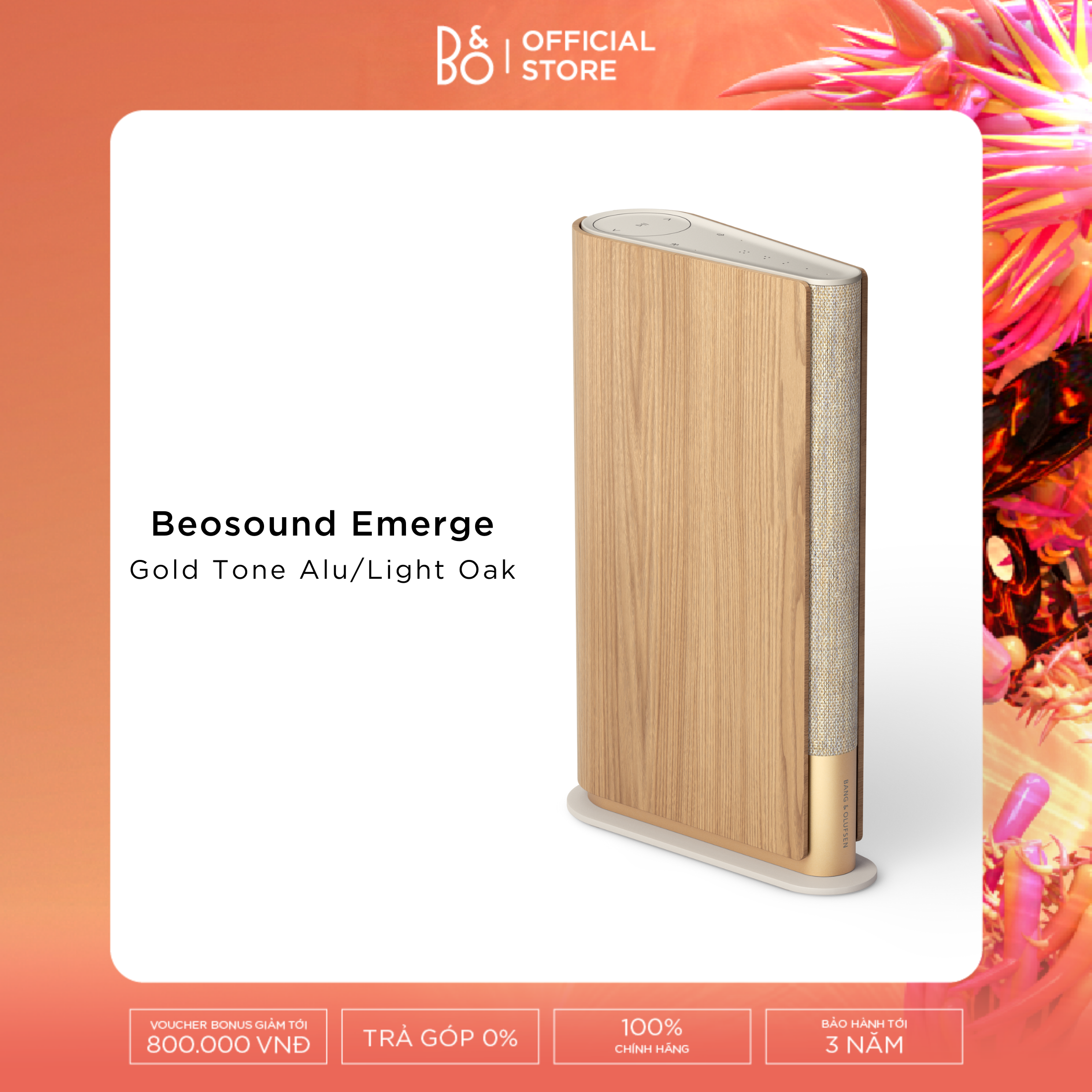 Beosound Emerge - Loa nội thất B&O không dây kết nối Wi-Fi - Hàng chính hãng