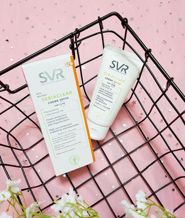 Kem Chống Nắng Kiềm Dầu Và Giảm Mụn SVR Sebiaclear Creme SPF50 50ml + Tặng 1 Băng Đô Tai Mèo ( Màu Ngẫu nhiên)