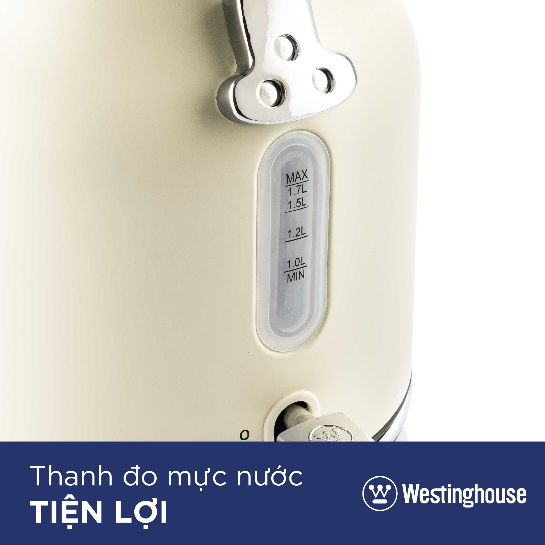 Ấm bình đun siêu tốc WestingHouse WKWKH148 Phong cách cổ điển Mỹ - Dung tích 1.7L Công suất 2200W  - Hàng chính hãng Mỹ