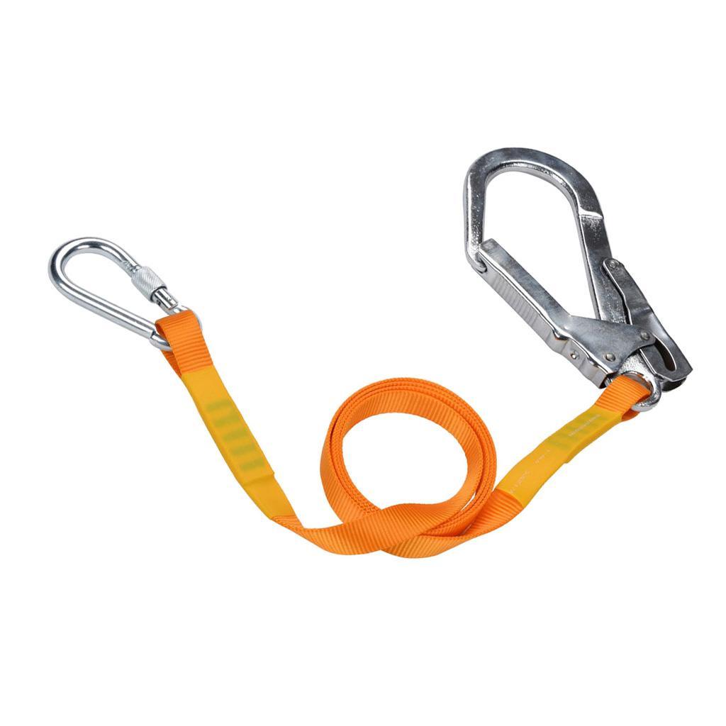 Safety Lanyard,Outdoor Climbing Harness Belt Lanyard Fall Protection Rope Large Snap Hooks, Carabineer