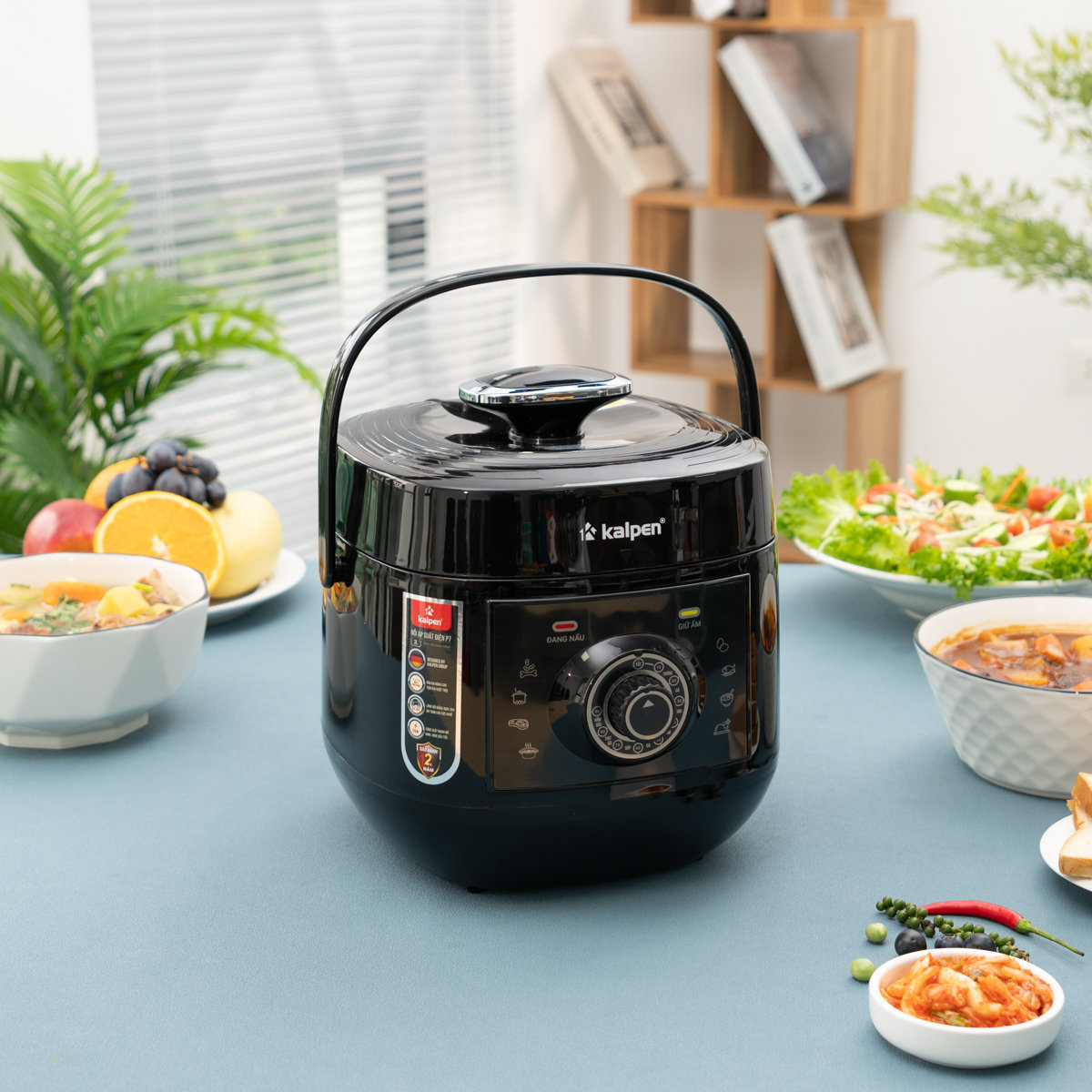 Nồi áp suất điện lòng nồi Inox 304 Kalpen P7 dung tích 3L công suất 700W bảo hành 2 năm - Hàng chính hãng