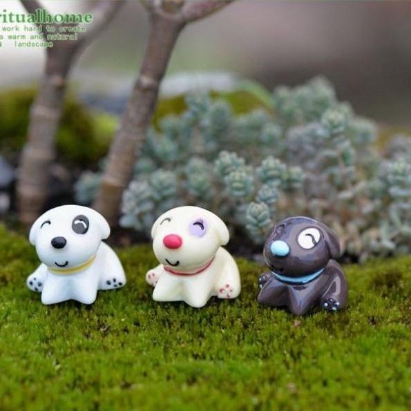Phụ kiện chó béo ngồi dùng trang trí tiểu cảnh terrarium, cây cảnh, handmade