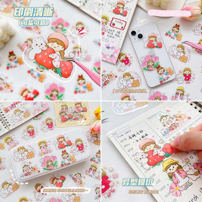 Sticker gói bé gái momo cắt sẵn 24 miếng