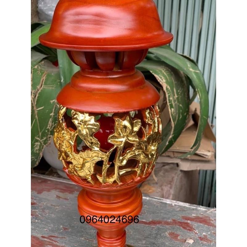 Đèn xà cừ cao 48 đục hoa sen rát vàng và không rát vàng