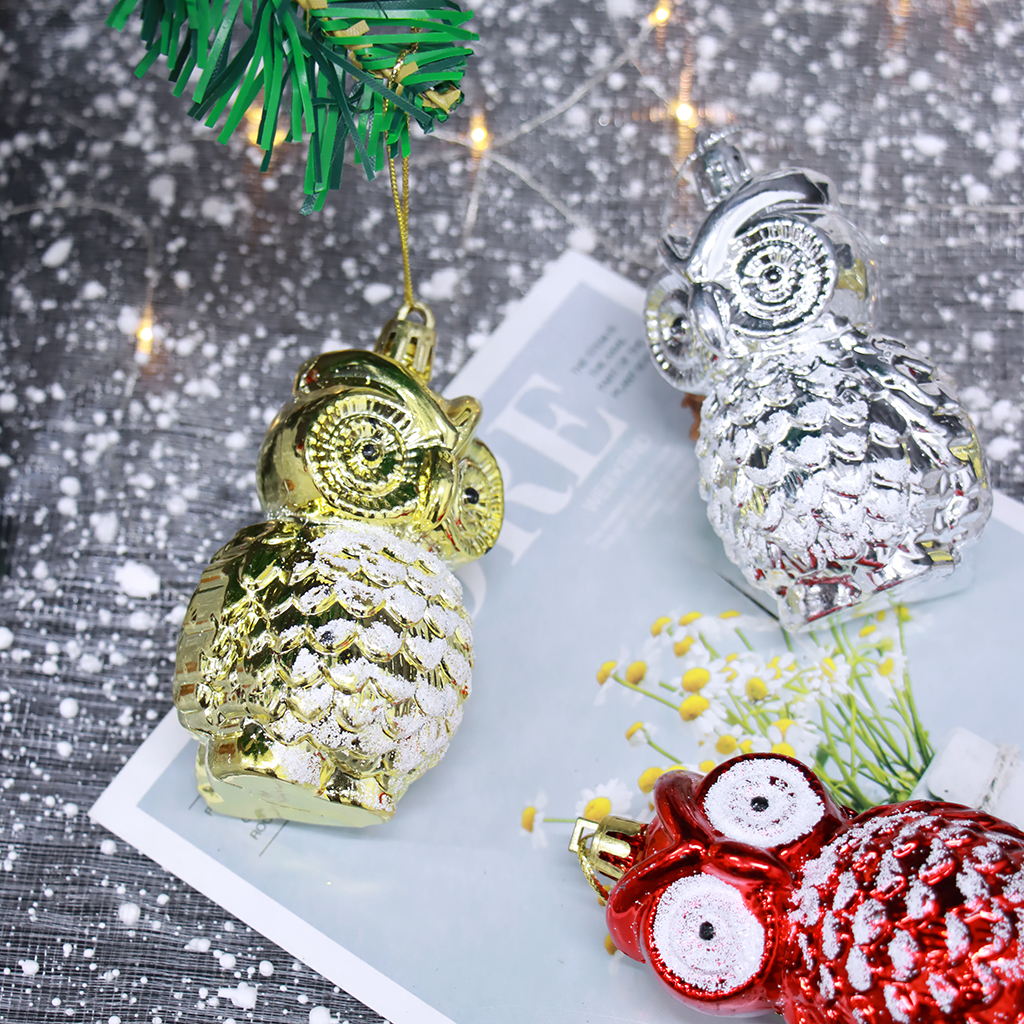Set 2 Chim Cú E52 Treo Cây Thông Noel Phụ Kiện Trang Trí Giáng Sinh