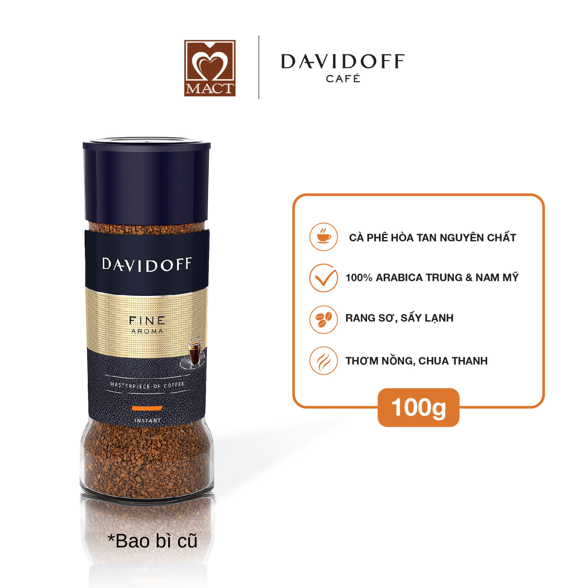 Cà Phê Hòa Tan Davidoff Café  Fine Aroma D100F (100g)