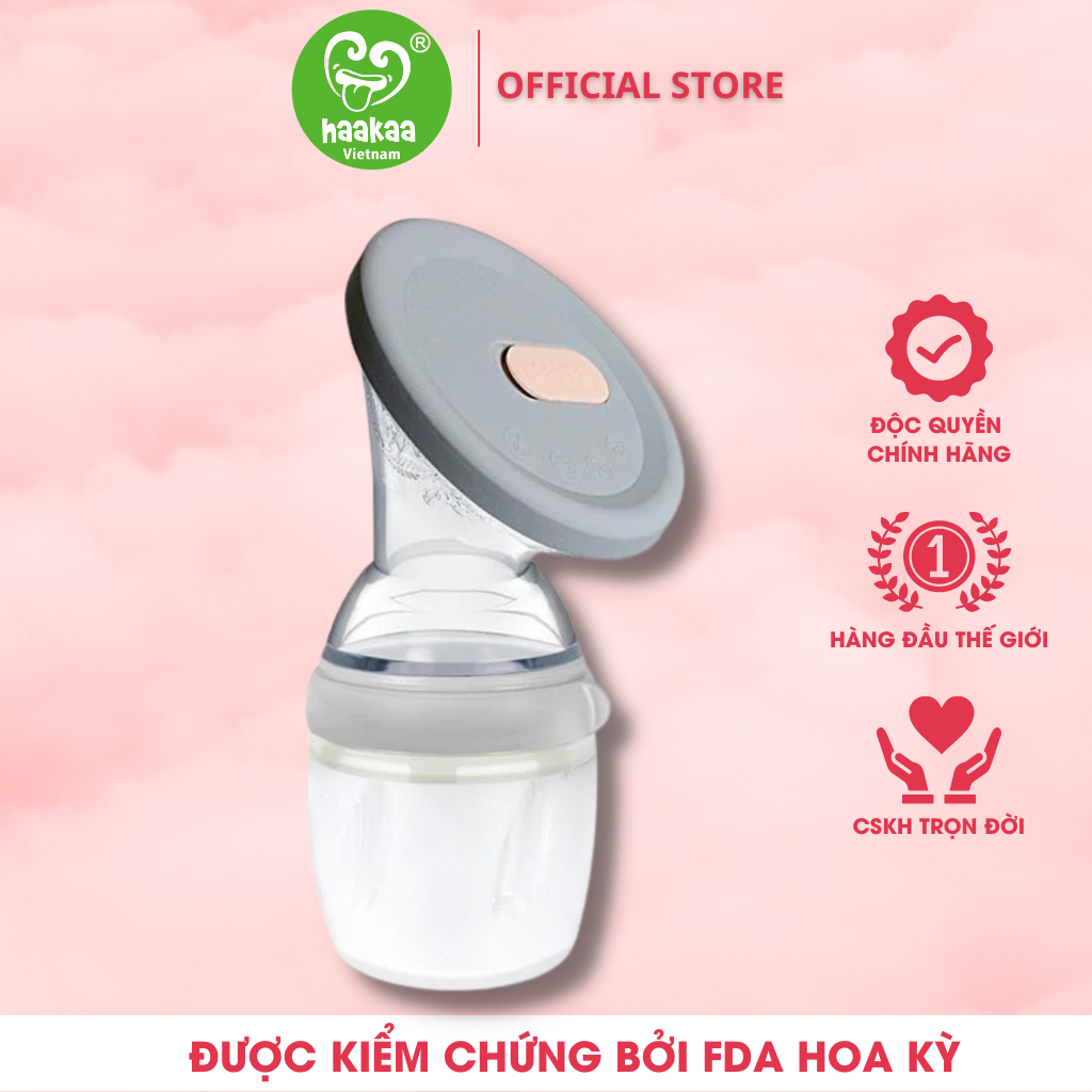 Combo Cốc hứng sữa Gen.3 kèm Nắp đậy Haakaa. Chất liệu silicone cao cấp, an toàn. Không chứa BPA, PVC và phthalate