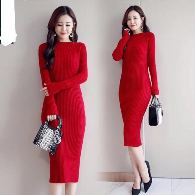 Váy len dài Cao cấp V126 Có sẵn